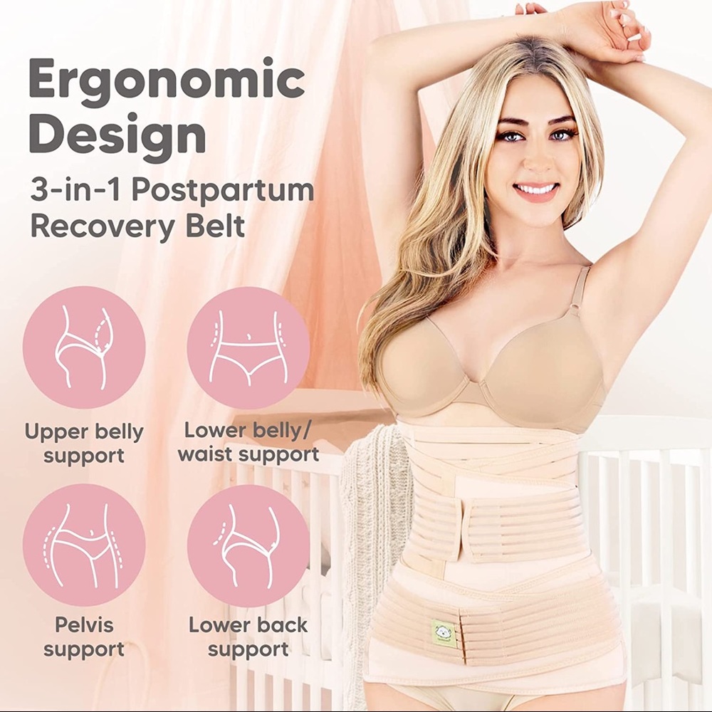 3-in-1 Postpartum Recovery Support Belt Stretchy Breathable 3 belts in set